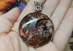 Colorful Jasper Crescent Moon Pendant