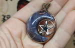 Purple Chalcedony Crescent Moon Pendant