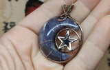 Purple Chalcedony Crescent Moon Pendant