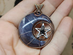 Purple Chalcedony Crescent Moon Pendant