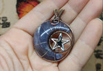 Purple Chalcedony Crescent Moon Pendant