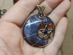 Purple Chalcedony Crescent Moon Pendant