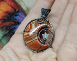 Wonderstone Jasper Crescent Moon Pendant with Aquamarine Star