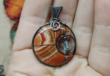 Wonderstone Jasper Crescent Moon Pendant with Aquamarine Star