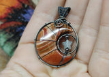 Wonderstone Jasper Crescent Moon Pendant with Aquamarine Star