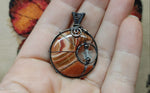 Wonderstone Jasper Crescent Moon Pendant with Aquamarine Star