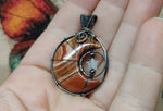 Wonderstone Jasper Crescent Moon Pendant with Aquamarine Star