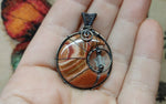 Wonderstone Jasper Crescent Moon Pendant with Aquamarine Star