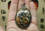 Pink Oregon Rhodonite Tree of Life Pendant Necklace in Sterling Silver