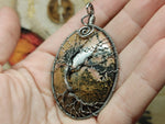 Pink Oregon Rhodonite Tree of Life Pendant Necklace in Sterling Silver