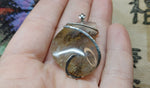 Feathery Graveyard Point Plume Agate Pendant Necklace