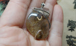 Feathery Graveyard Point Plume Agate Pendant Necklace