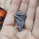 Organic Amethyst Druzy Crystal Pendant in Sterling Silver
