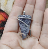 Organic Amethyst Druzy Crystal Pendant in Sterling Silver