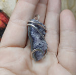 Organic Amethyst Druzy Crystal Pendant in Sterling Silver