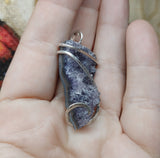Organic Amethyst Druzy Crystal Pendant in Sterling Silver