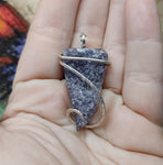 Organic Amethyst Druzy Crystal Pendant in Sterling Silver