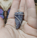Organic Amethyst Druzy Crystal Pendant in Sterling Silver