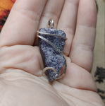 Organic Amethyst Druzy Crystal Pendant in Sterling Silver