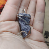 Organic Amethyst Druzy Crystal Pendant in Sterling Silver