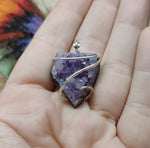 Abstract Amethyst Druzy Crystal Pendant in Sterling Silver