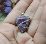 Abstract Amethyst Druzy Crystal Pendant in Sterling Silver