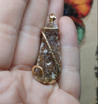Rare Ametrine Druzy Crystal Pendant in 14kt Yellow Gold Fill