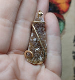 Rare Ametrine Druzy Crystal Pendant in 14kt Yellow Gold Fill