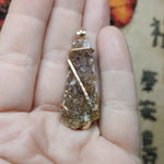 Rare Ametrine Druzy Crystal Pendant in 14kt Yellow Gold Fill