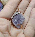 Lavender Amethyst Druzy Crystal Pendant in Rose Gold Fill