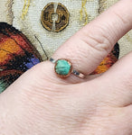 Raw Turquoise Stone Ring in Copper and Sterling Ring Sz 8