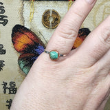 Raw Turquoise Stone Ring in Copper and Sterling Ring Sz 8