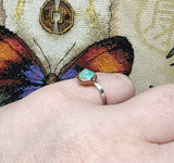 Raw Turquoise Stone Ring in Copper and Sterling Ring Sz 8