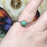 Raw Turquoise Stone Ring in Copper and Sterling Ring Sz 8