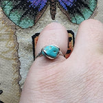 Raw Turquoise Stone Ring in Sterling Silver Ring Sz 6.75