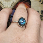 Large Labradorite Ring in Sterling Silver Sz 9.5