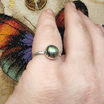 Bright Labradorite Ring in Sterling Silver Sz 7