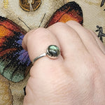 Bright Labradorite Ring in Sterling Silver Sz 7