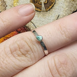 Petite Raw Turquoise Stone Stacking Ring in Sterling Silver Ring Sz 6.5