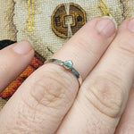 Petite Raw Turquoise Stone Stacking Ring in Sterling Silver Ring Sz 6.5