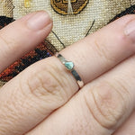Petite Raw Turquoise Stone Stacking Ring in Sterling Silver Ring Sz 6.5