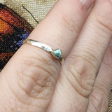 Petite Raw Turquoise Stone Stacking Ring in Sterling Silver Ring Sz 6.5