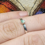 Petite Raw Turquoise Stone Stacking Ring in Sterling Silver Ring Sz 6.5