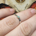 Petite Raw Turquoise Stone Stacking Ring in Sterling Silver Ring Sz 6.5