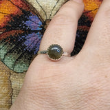Dark Blue Labradorite Ring in Sterling Silver Sz 7.75