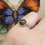 Dark Blue Labradorite Ring in Sterling Silver Sz 7.75