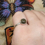 Dark Blue Labradorite Ring in Sterling Silver Sz 7.75