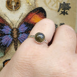Dark Blue Labradorite Ring in Sterling Silver Sz 7.75