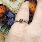 Black Star Sapphire Stacking Ring in Sterling Silver Ring Sz 8