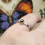 Black Star Sapphire Stacking Ring in Sterling Silver Ring Sz 8